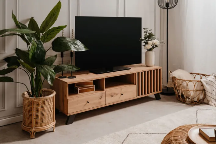 Lowboard MEDAN 138 x 44 cm Artisan Oak / anthrazit