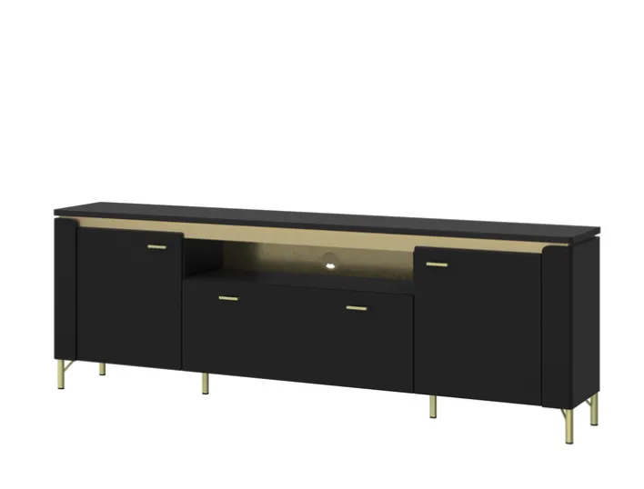 Lowboard NORICA 200 x 70 cm schwarz matt