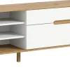 Lowboard SCANDI 140x60 cm Weiß Braun Nox Oak Nachbildung