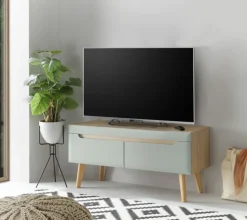 Lowboard SVANTE_TORGE 107 x 50 cm Pistazie-grün matt/braun