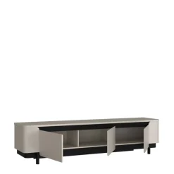 Lowboard VODOL 205x49 cm Sand/Schwarz