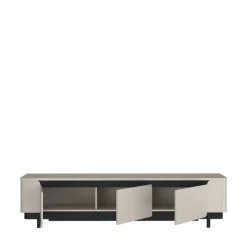 Lowboard VODOL 205x49 cm Sand/Schwarz