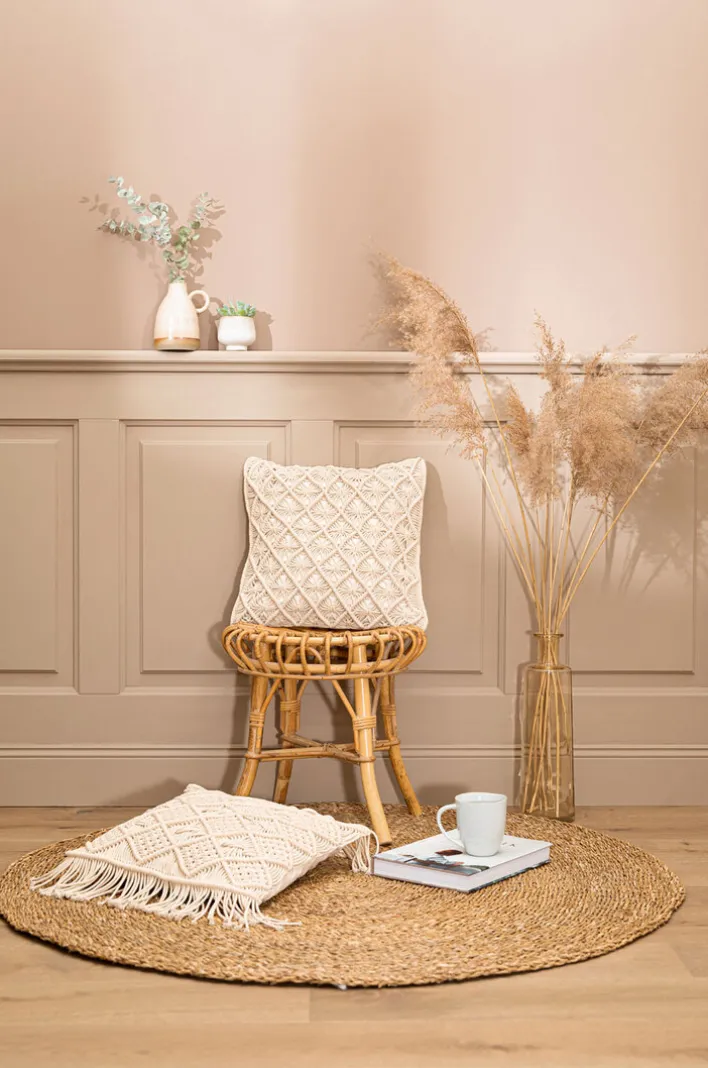 MAGMA Kissenhülle MARA MAKRAMEE 40 x 40 cm beige