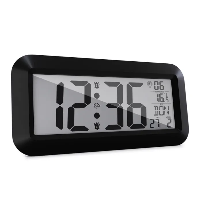 Mebus Digitaluhr Kunststoff 42 x 3 x 20 cm Schwarz