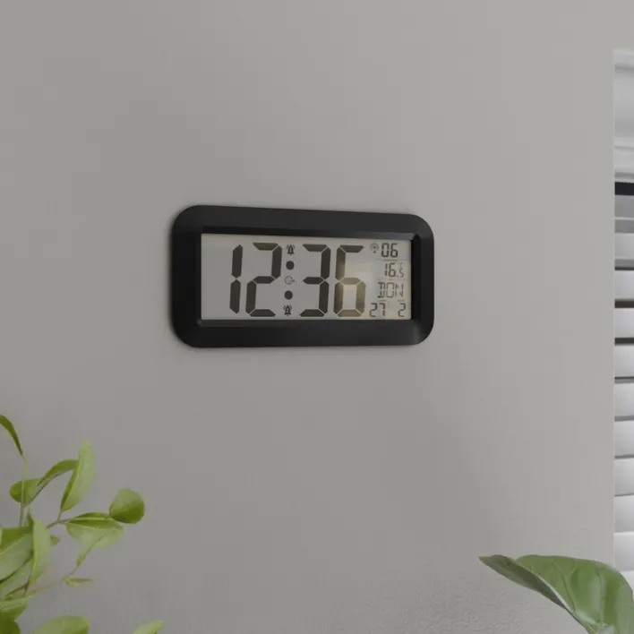 Mebus Digitaluhr Kunststoff 42 x 3 x 20 cm Schwarz