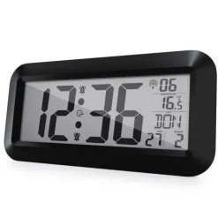 Mebus Digitaluhr Kunststoff 42 x 3 x 20 cm Schwarz