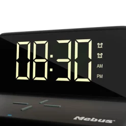 Mebus Digitalwecker mit Aufladefunktion schwarz