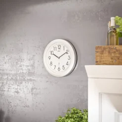 Mebus Funk-Wanduhr 25 cm silberfarbig/schwarz