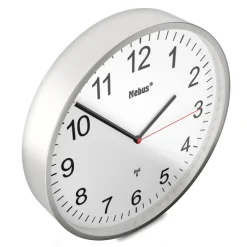 Mebus Funk-Wanduhr silberfarbig