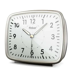Mebus Funkwecker silberfarbig