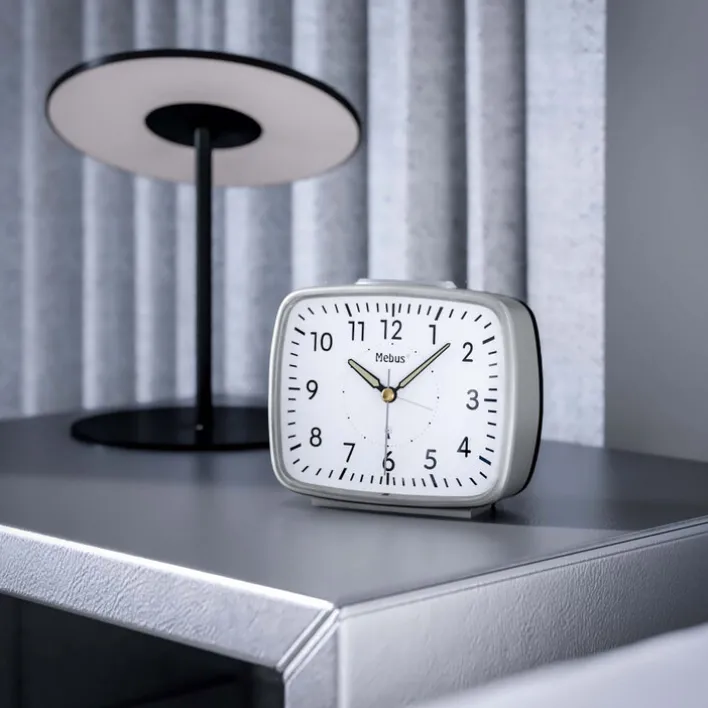 Mebus Funkwecker silberfarbig