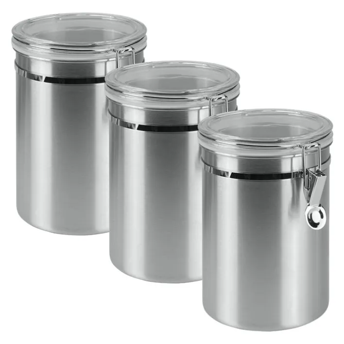 metaltex Vorratsdosen 2 L VORA 3er Set silberfarbig