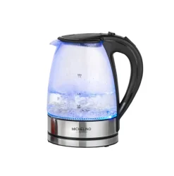 MICHELINO Wasserkocher 1,7 Liter schwarz/ silberfarbig