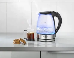 MICHELINO Wasserkocher 1,7 Liter schwarz/ silberfarbig