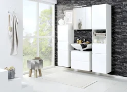 Midischrank CARDIFF 40 x 130 cm Weiß Hochglanz