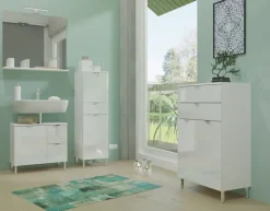 Mittelschrank FEY 34 x 120 cm Weiß/ HG Weiß