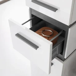 Musterring Hochschrank RIMINI schneeweiß/ dunkelgrau