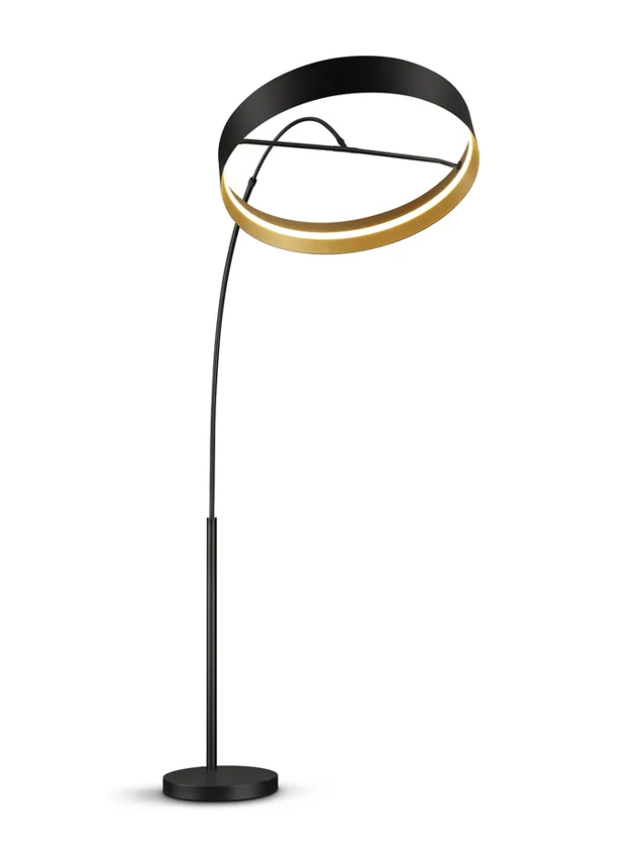 Musterring LED Bogenlampe MR LOOP schwarz-goldfarbig