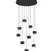 Musterring LED Pendelleuchte MR CANNON 9-flg schwarz