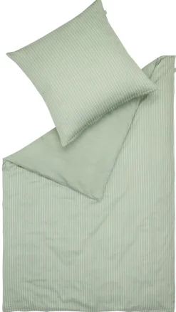 Musterring Satin-Bettwäsche MR-NEEDLSTRIPE 155 x 220 cm salbei