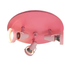 niermann Retrofit Kinderlampe Decke 3 Spots STRAHLER pastellrose