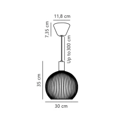 Nordlux Retrofit Pendelleuchte AVER 30 cm Metall schwarz