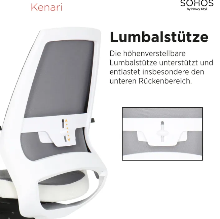 Nowy Styl Drehstuhl KENARI weiß/ grau