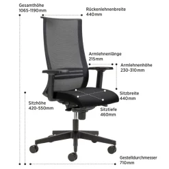 Nowy Styl Drehstuhl mit Armlehnen Bezug Sempre