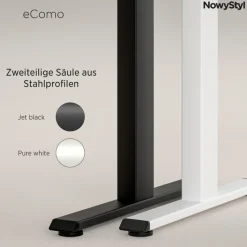 Nowy Styl Schreibtisch ECOMO 135 x 65 cm Lichtgrau/ Weiß