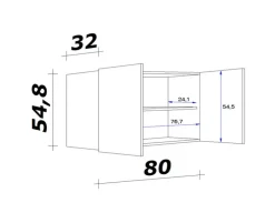 Oberschrank MEGGIE 80 x 54 x 32 cm weiß