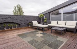 Outdoorteppich CLYDE 67 x 120 cm beige/blau