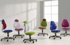 PAIDI Drehstuhl PEPE Stoffbezug grün/ weiß