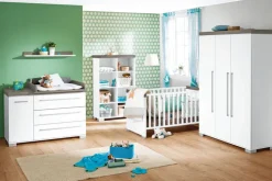 PAIDI Kinderbett KIRA Kreideweiß/ Eiche-Nautik