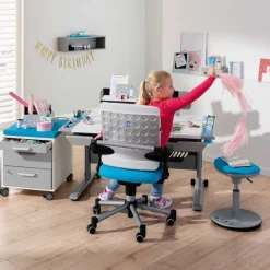 PAIDI Schreibtisch TABLO Kreideweiß/ Azurblau