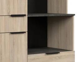 Parisot Buffet-Schrank Fumay 100 x 186 cm Eiche Dekor/ schwarz