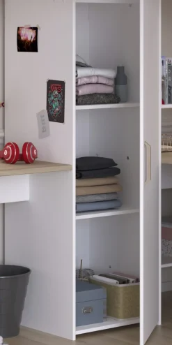 Parisot Eck-Hochbett ALEX braun/ weiß