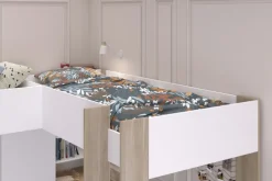 Parisot Eck-Hochbett ALEX braun/ weiß