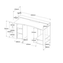 Parisot Gamertisch und Regale mit LED Beleuchtung schwarz