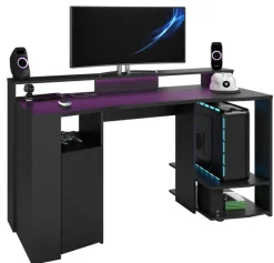 Parisot Gamertisch und Regale mit LED Beleuchtung schwarz