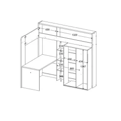 Parisot Hochbett HIGHER 1 weiß