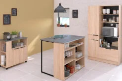 Parisot Küchenbuffet Fumay3, 3teilig Eiche Dekor/ Beton Optik