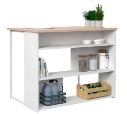 Parisot Kücheninsel SOCOOL 12 ca. 116x90x80 cm Weiß/Jackson Eiche Dekor