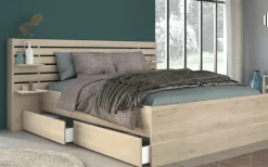 Parisot Stauraumbett ESCALE 2 braun 140 x 200 cm