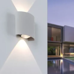 Paul Neuhaus Außenwandleuchte CARLO Aluminium/Kunststoff 8 x 7.6 x 3.2 cm Silberfarbig