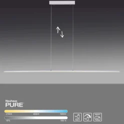 Paul Neuhaus LED Balkenpendel PURE-LITE 100 cm stahlfarbig