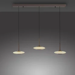 Paul Neuhaus LED Balkenpendel PURE VITRUM 3-flg braun