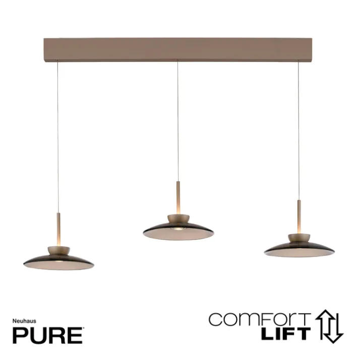 Paul Neuhaus LED Balkenpendel PURE MOON 3-flg bronze