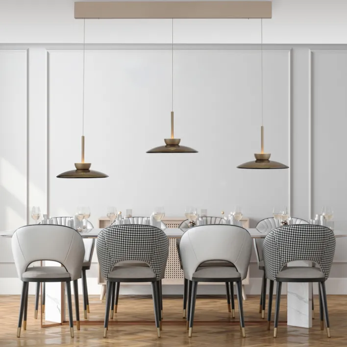 Paul Neuhaus LED Balkenpendel PURE MOON 3-flg bronze