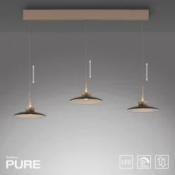 Paul Neuhaus LED Balkenpendel PURE MOON 3-flg bronze