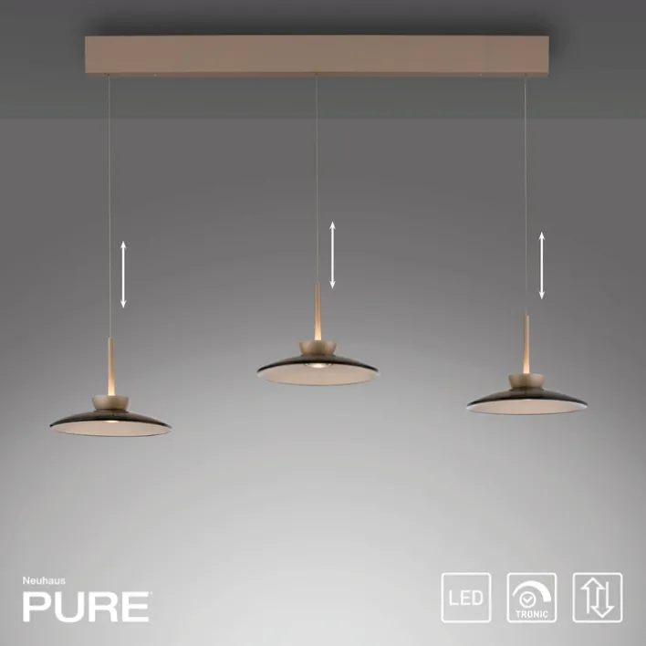 Paul Neuhaus LED Balkenpendel PURE MOON 3-flg bronze